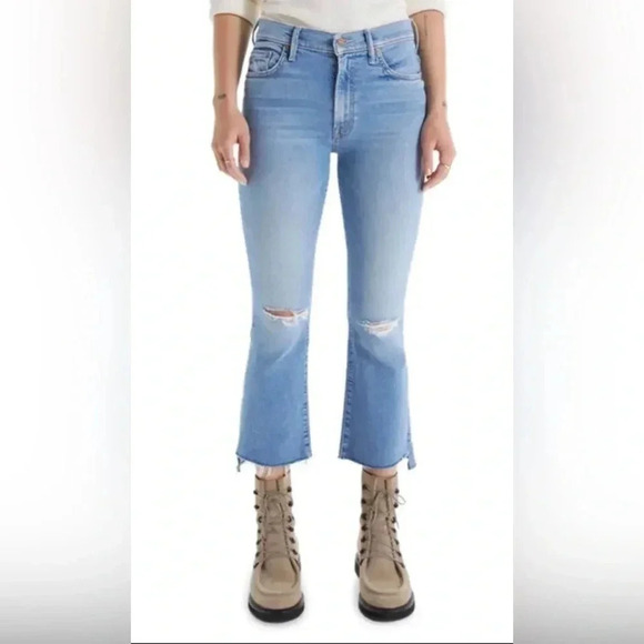 Mother|| The Insider Crop Step Fray Hem Jeans Thrilling Shots Size 25 B2331 - Picture 2 of 8